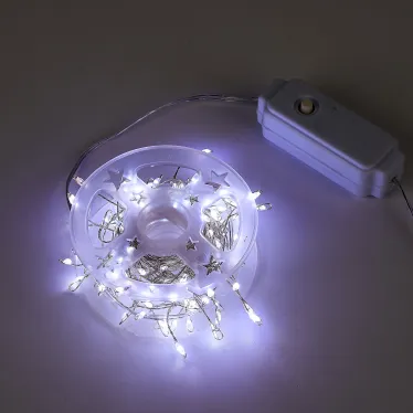 Гирлянда светодиодная Роса 5м 125 светодиодов Белый свет Провод прозрачный ТМ Uniel ULD-S0500-125/DTA WHITE IP20 DEWDROP