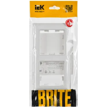 BRITE Рамка 2-местная РУ-2-БрАБ арктический белый/белый IEK