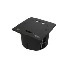 MultiDesk Лючок с розеткой 2К+З, 16А/250В, IP44 с монтажной коробкой для стены, фальшпола, стола Чёрный матовый, тип MDK21