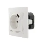 Розетка Мира с/з 16A с USB 2.1A скрытой установки белая