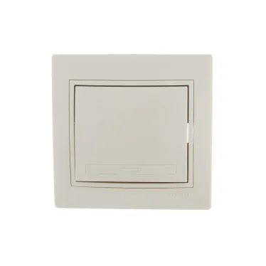 Выключатель одноклавишный, с бежевой вставкой