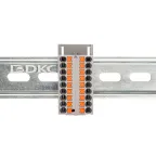 Блок распределительный с верт. адаптером на рейки шириной 15/35мм, зажим push-in, 18 точек подключения 2,5 кв.мм, серый