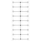 Блок распределительный с верт. адаптером на рейки шириной 15/35мм, зажим push-in, 18 точек подключения 2,5 кв.мм, серый