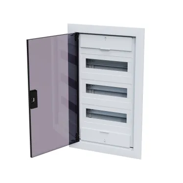 Щит распределительный встраиваемый с пласт. черной прозрач. дверцей на 36 модулей, OptiBox Pro 36-VKR-IP40