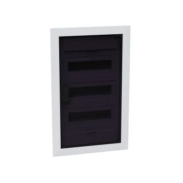 Щит распределительный встраиваемый с пласт. черной прозрач. дверцей на 36 модулей, OptiBox Pro 36-VKR-IP40