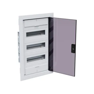 Щит распределительный встраиваемый с пласт. черной прозрач. дверцей на 36 модулей, OptiBox Pro 36-VKR-IP40