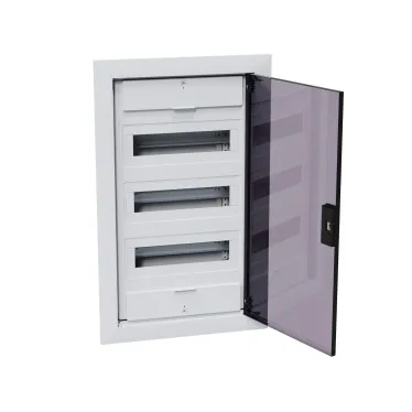 Щит распределительный встраиваемый с пласт. черной прозрач. дверцей на 36 модулей, OptiBox Pro 36-VKR-IP40