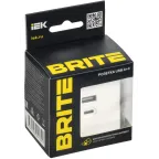 BRITE Розетка USB A+C 45Вт высокоскоростная зарядка РЮ11-2-БрАБ арктический белый IEK