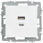 BRITE Розетка USB A+C 45Вт высокоскоростная зарядка РЮ11-2-БрАБ арктический белый IEK