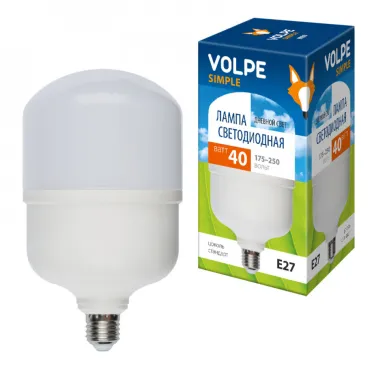 Лампа светодиодная LED-M80-40W/DW/E27/FR/S Матовая. Simple. Дневной свет (6500K).