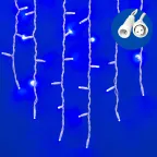 Бахрома светодиодная со статическим свечением 3м Соединяемая 200 светодиодов Синий свет Провод белый ULD-B3010-200/SWK BLUE IP67