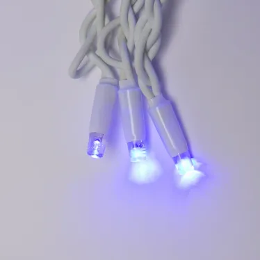 Бахрома светодиодная со статическим свечением 3м Соединяемая 200 светодиодов Синий свет Провод белый ULD-B3010-200/SWK BLUE IP67