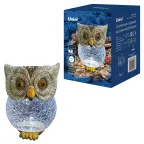 Садовый светильник на солнечной батарее USL-S-813/GT160 OWL Сова 1 светодиод Белый свет 1*АА Ni-Mh аккумулятор в/к IP44