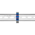 Блок распределительный с гориз. адаптером на рейку шириной 35мм, зажим push-in, 4 точки подключения 2,5 кв.мм, синий