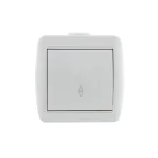 Выключатель одноклавишный, проходной, белый
