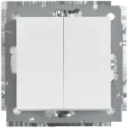 BRITE Выключатель 2-клавишный проходной 10А ВС10-2-6-БрАБ арктический белый IEK