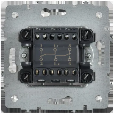 BRITE Выключатель 2-клавишный проходной 10А ВС10-2-6-БрАБ арктический белый IEK