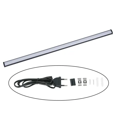 Светильник линейный светодиодный аналог Т5 10 Вт 230В Кабель 0,9м с вилкой и крепление в комплекте Белый свет 4000K Корпус черный TM Volpe ULI-Q951 10W/4000K IP20 BLACK