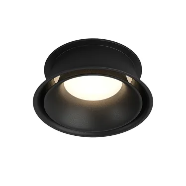 Светильник встраиваемый влагозащ. IP44 10 Вт GU10 черн. алюм. DENKIRS DK2403-BK