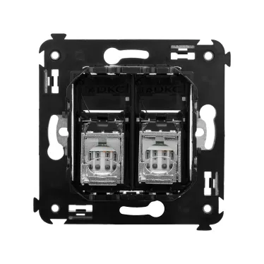 Avanti Розетка RJ-45 в стену, кат.6 двойная экранированная, ''Черный квадрат''
