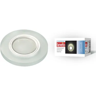 Светильник декор.встр Luciole DLS-L112 GU5.3 CHROME/MATT CLEAR GU5.3 доп.LED подсветка 3Вт металл/стекл. Хром/мат+прозр | UL-00000365 | Fametto