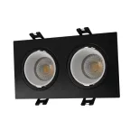 Светильник встраиваемый IP20 10 Вт GU5.3 LED черн./бел. пластик DENKIRS DK3072-BK+WH