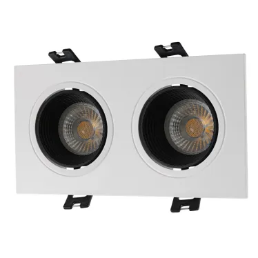 Светильник встраиваемый IP20 10 Вт GU5.3 LED бел./черн. пластик DENKIRS DK3072-WH+BK