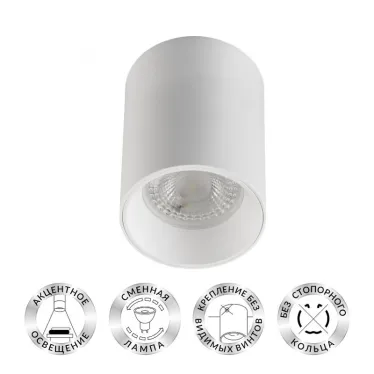 Светильник светодиодный накладной DK3110-WH IP20, 10Вт, GU5.3, LED, белый, пластик | DK3110-WH | DENKIRS