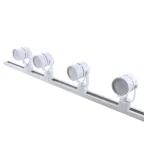 UBL-Q321 GU10/K WHITE SET41 Светильник-прожектор трековый, в составе набора из 4шт, на шинопроводе 1м, с коннектором. Под лампу GU10. Корпус белый. ТМ Volpe