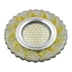 Светильник декор.встр Luciole DLS-L139 GU5.3 GLASSY/GOLD GU5.3 доп.LED подсветка 3Вт, стекл,зерк./прозр.+светло-желтый. | UL-00003872 | Fametto