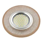 Светильник декор.встр Luciole DLS-L142 GU5.3 GLASSY/LIGHT TEA GU5.3 доп.LED подсветка 3Вт, стекл,зерк./светло-коричневый. | UL-00003881 | Fametto