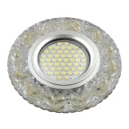 Светильник декор.встр Luciole DLS-L146 GU5.3 GLASSY/GOLD GU5.3 доп.LED подсветка 3Вт, стекл,зерк./прозр.+светло-желтый. | UL-00003894 | Fametto