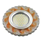 Светильник декор.встр Luciole DLS-L139 GU5.3 GLASSY/TEA GU5.3 доп.LED подсветка 3Вт, стекл,зерк./прозр.+светло-коричневый. | UL-00003873 | Fametto