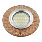 Светильник декор.встр Luciole DLS-L151 GU5.3 GLASSY/TEA GU5.3 доп.LED подсветка 3Вт, стекл,зерк./светло-коричневый. | UL-00003910 | Fametto