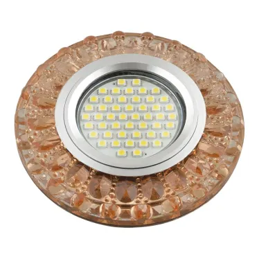 Светильник декор.встр Luciole DLS-L151 GU5.3 GLASSY/TEA GU5.3 доп.LED подсветка 3Вт, стекл,зерк./светло-коричневый. | UL-00003910 | Fametto