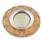 Светильник декор.встр Luciole DLS-L149 GU5.3 GLASSY/TEA GU5.3 доп.LED подсветка 3Вт, стекл,зерк./светло-коричневый. | UL-00003904 | Fametto