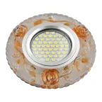 Светильник декор.встр Luciole DLS-L150 GU5.3 GLASSY/GOLD GU5.3 доп.LED подсветка 3Вт, стекл,зерк./светло-коричневый. | UL-00003907 | Fametto
