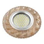 Светильник декор.встр Luciole DLS-L147 GU5.3 GLASSY/TEA GU5.3 доп.LED подсветка 3Вт, стекл,зерк./светло-коричневый. | UL-00003898 | Fametto