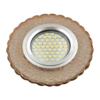 Светильник декор.встр Luciole DLS-L140 GU5.3 GLASSY/TEA GU5.3 доп.LED подсветка 3Вт, стекл,зерк./светло-коричневый. | UL-00003876 | Fametto