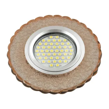 Светильник декор.встр Luciole DLS-L140 GU5.3 GLASSY/TEA GU5.3 доп.LED подсветка 3Вт, стекл,зерк./светло-коричневый. | UL-00003876 | Fametto