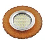 Светильник декор.встр Luciole DLS-L140 GU5.3 GLASSY/GOLD GU5.3 доп.LED подсветка 3Вт, стекл,зерк./светло-желтый. | UL-00003875 | Fametto