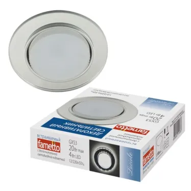 Светильник декор.встр Luciole DLS-L159 GX53 CHROME/GLASSY GX53 доп.LED подсветка 4Вт металл/стекл. Хром/зерк. | UL-00005324 | Fametto