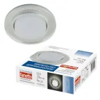 Светильник декор.встр Luciole DLS-L155 GX53 GLASSY/CLEAR 3D GU5.3 доп.LED подсветка 4Вт металл/стекл. зерк./прозр, эфф. 3D. | UL-00005320 | Fametto