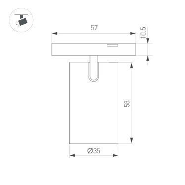 Светильник MAG-MICROCOSM-SPOT-R35-5W Warm3000 (BK, 36 deg, 24V) (ARL, IP20 Металл, 3 года)
