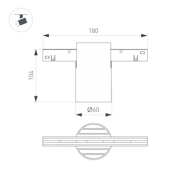 Светильник MAG-ORIENT-AXIO-R60-15W Day4000 (BK, 24 deg, 48V) (ARL, IP20 Металл, 5 лет)