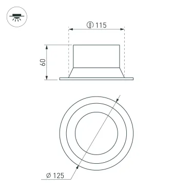 Светильник светодиодный MS-BREEZE-BUILT-R125-16W Warm3000 (WH, 90 deg, 230V) (ARL, IP20 металл, 3 года)