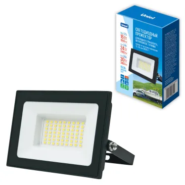 Прожектор светодиодный 30 Вт 12/24/36 В 6500K ULF-F70 30W/6500K IP65 12/24/36V BLACK