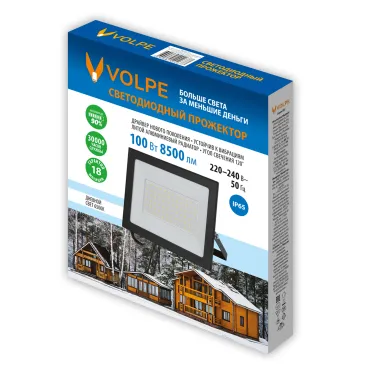Прожектор светодиодный 100 Вт Дневной свет 6500К Корпус черный TM Volpe ULF-Q519 100W/6500K IP65 220-240V BLACK