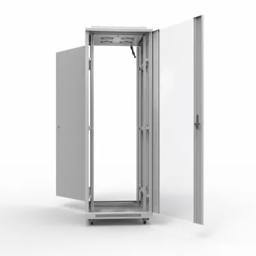Шкаф напольный 19 Standart 42U 0.6х1м стекло-металл RAL 7035 из 3 частей,