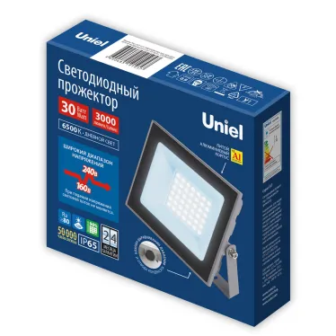 Прожектор светодиодный 30 Вт Дневной свет 6500K Корпус серый TM Uniel ULF-F23-30W/6500K IP65 160-240V GREY